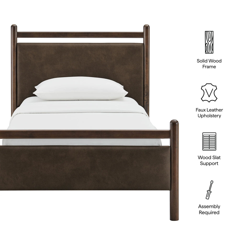 Ginny Vegan Leather Platform Bed