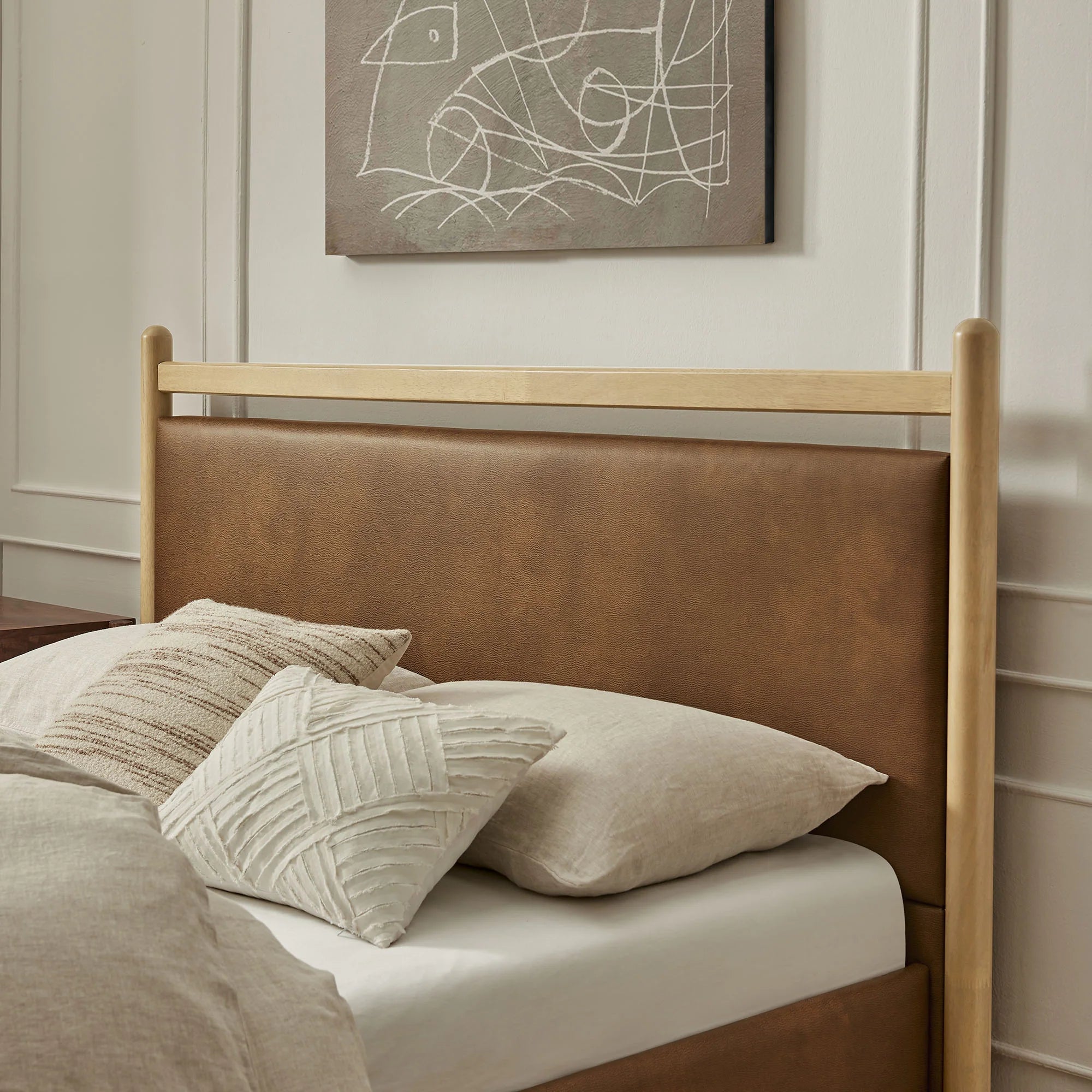 Ginny Vegan Leather Platform Bed