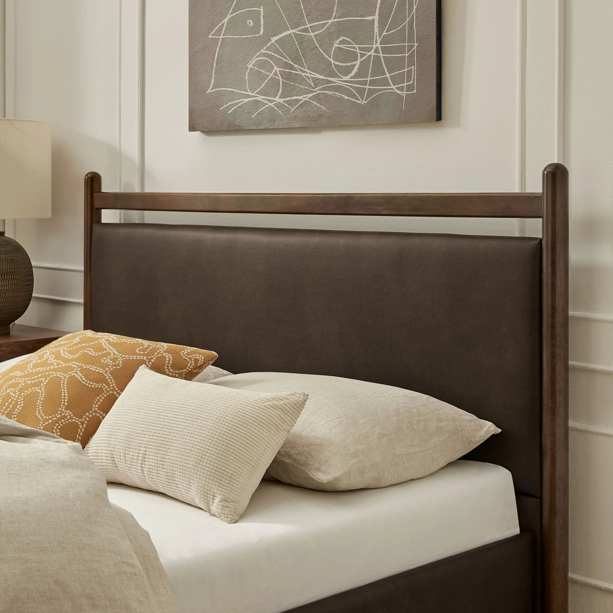 Ginny Vegan Leather Platform Bed