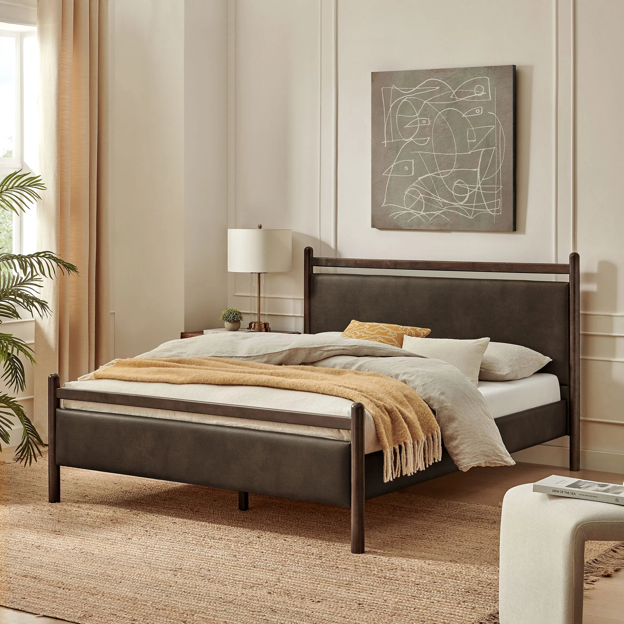 Ginny Vegan Leather Platform Bed