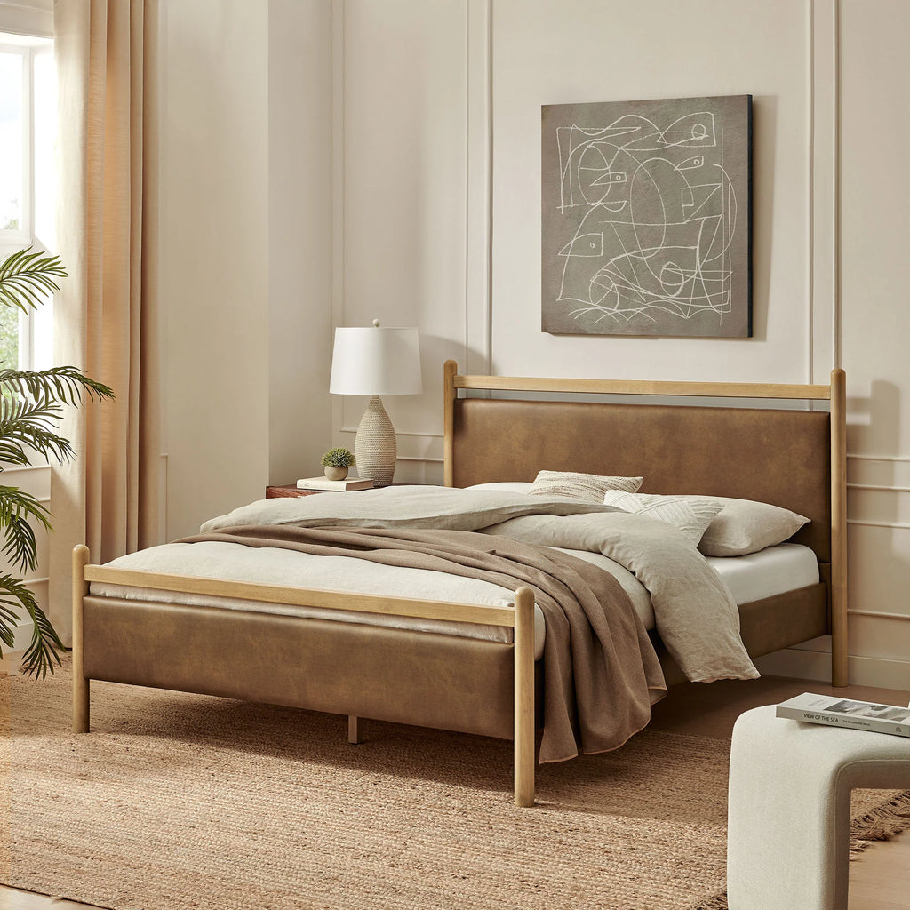 Ginny Vegan Leather Platform Bed