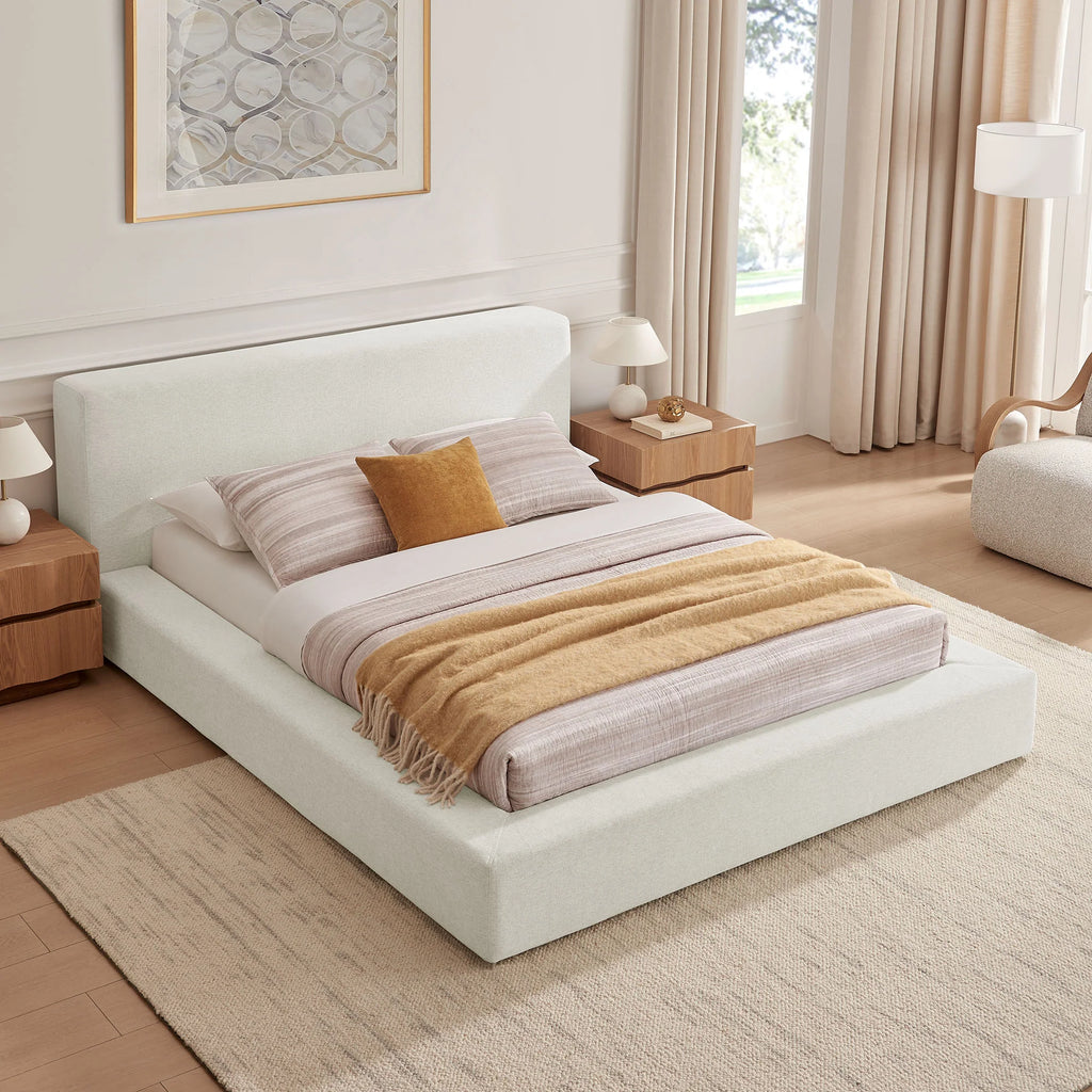 Luma Chenille Upholstered Platform Bed
