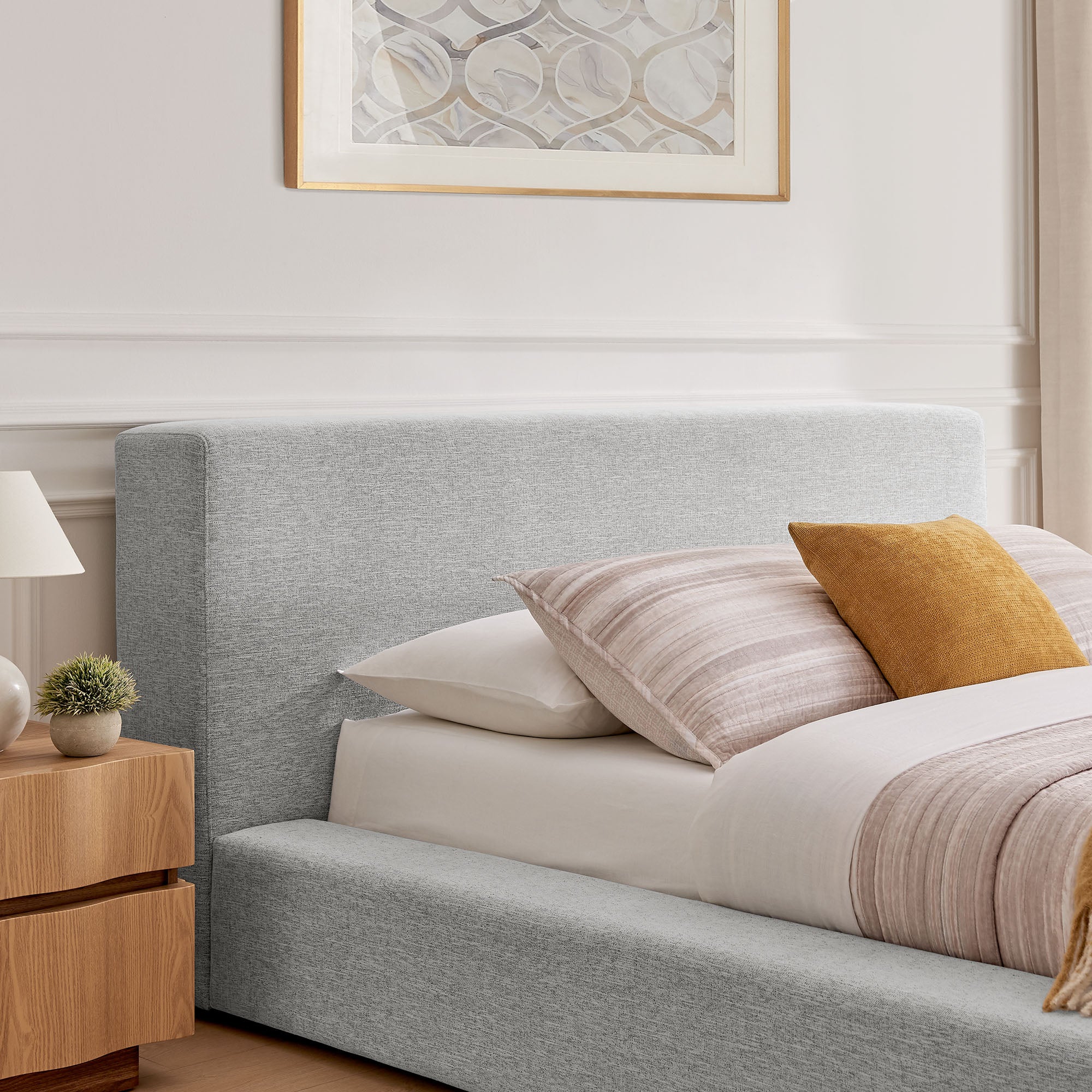 Luma Chenille Upholstered Platform Bed