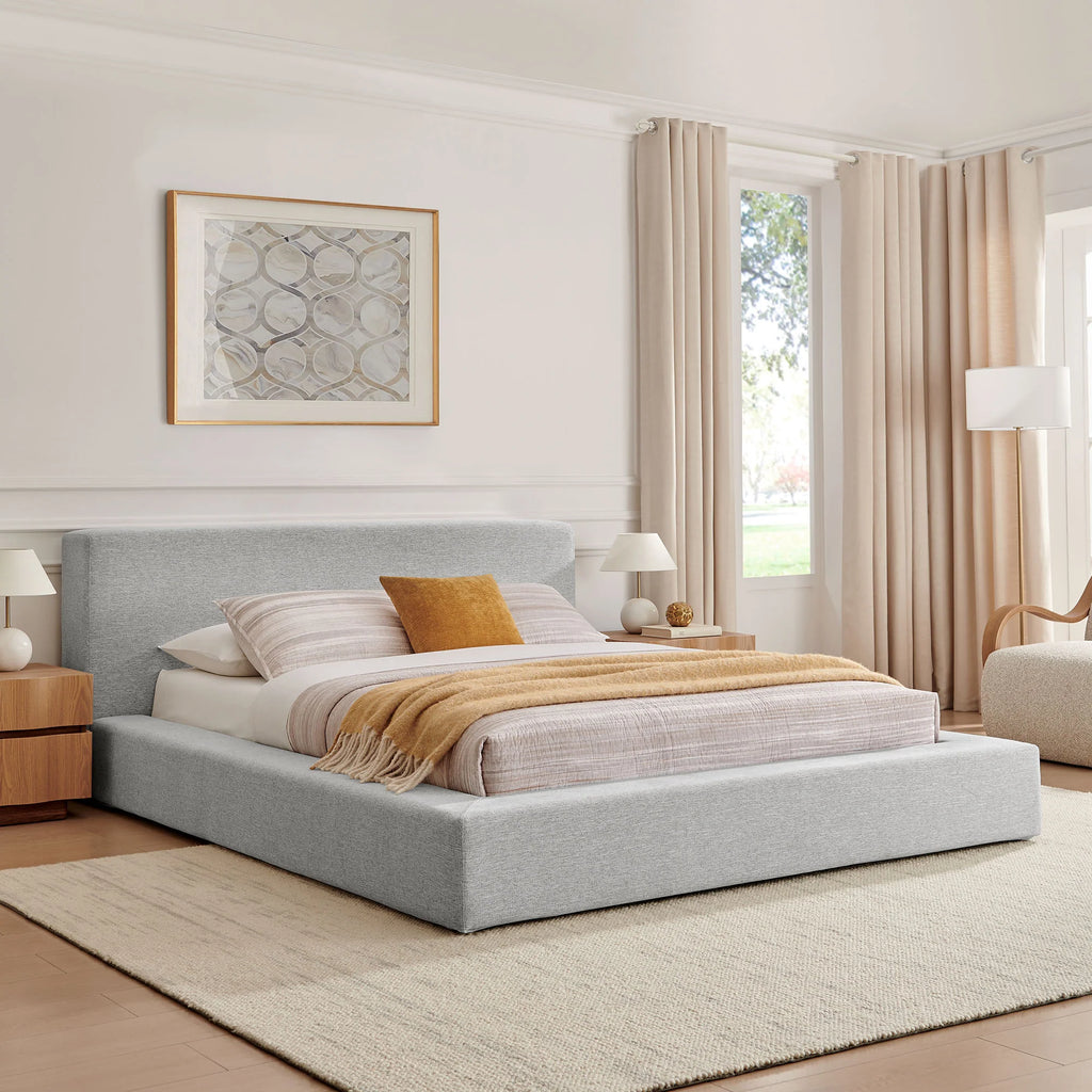 Luma Chenille Upholstered Platform Bed