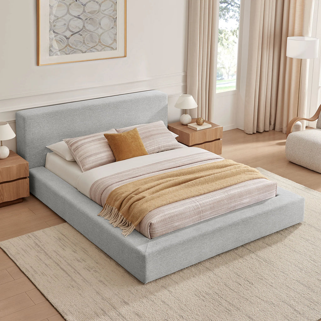 Luma Chenille Upholstered Platform Bed