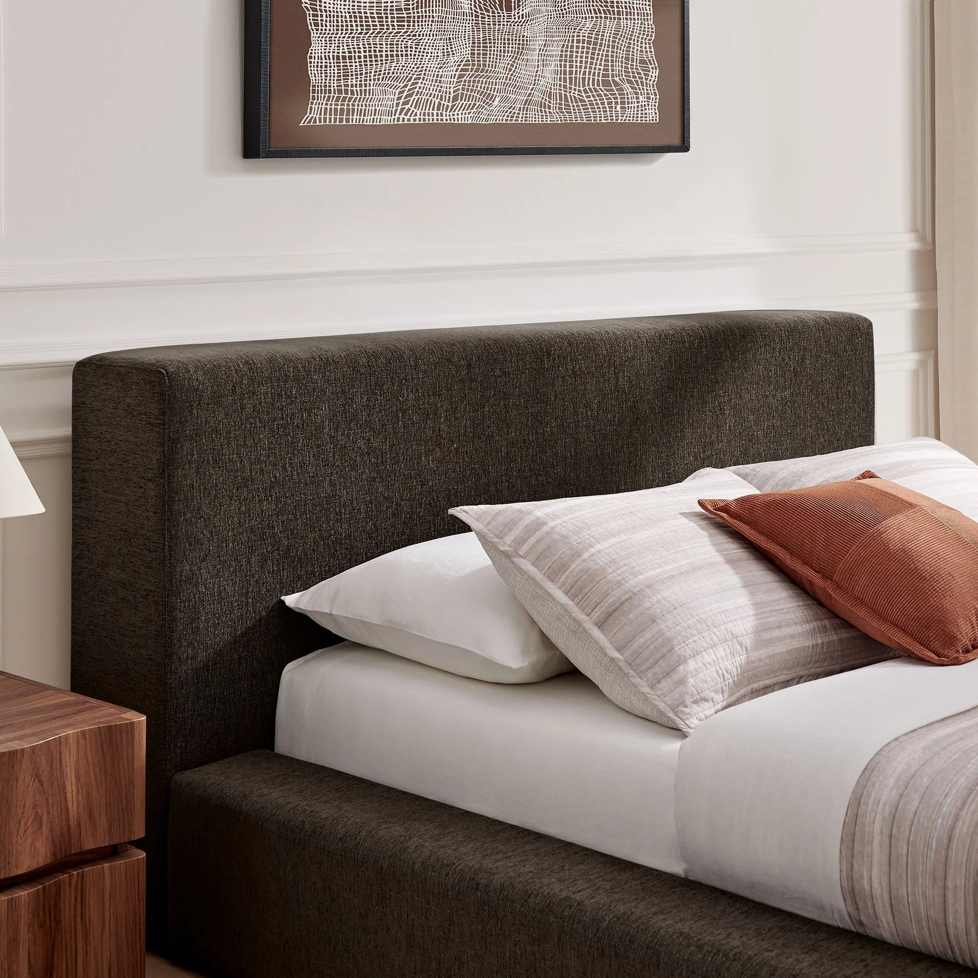 Luma Chenille Upholstered Platform Bed