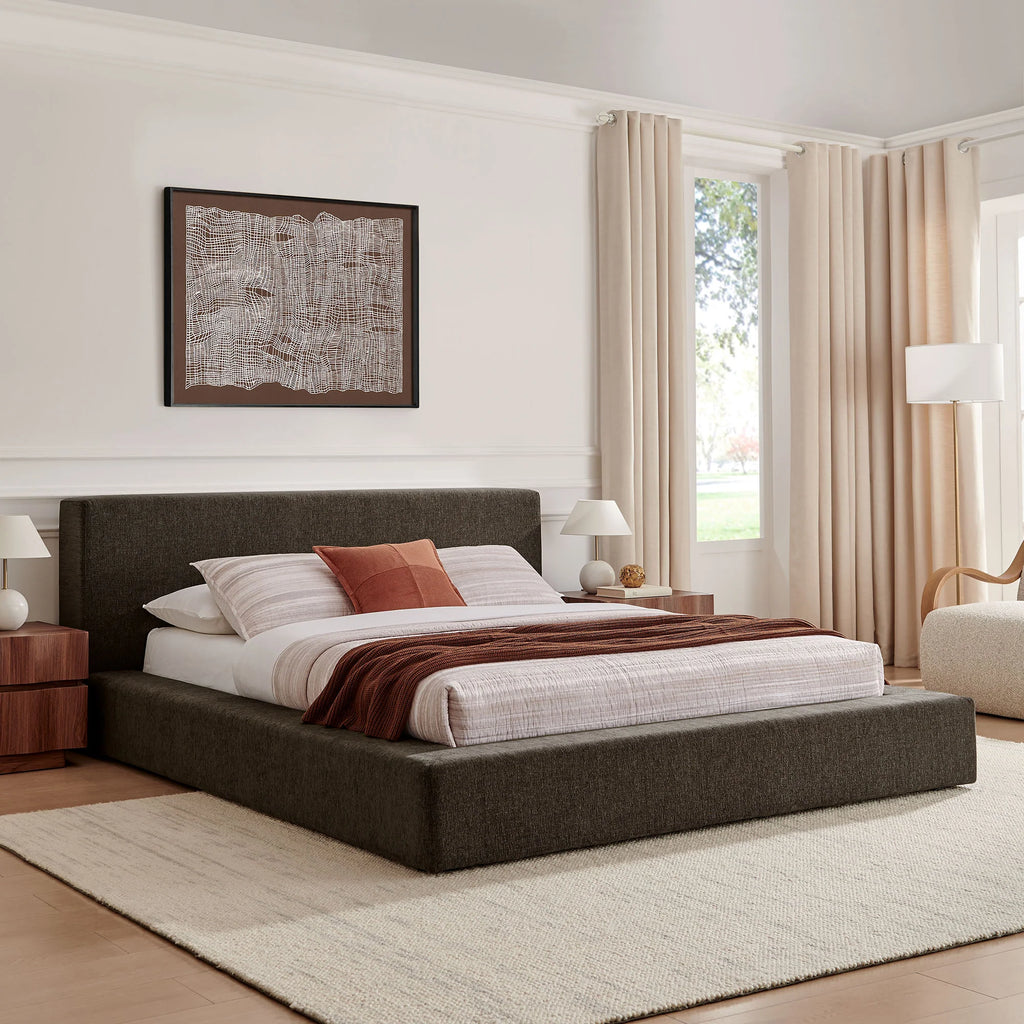 Luma Chenille Upholstered Platform Bed