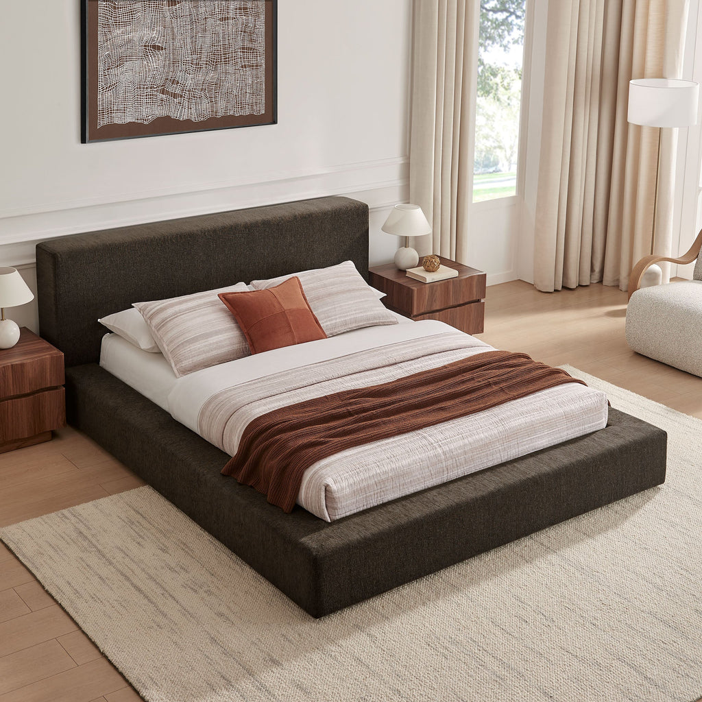 Luma Chenille Upholstered Platform Bed