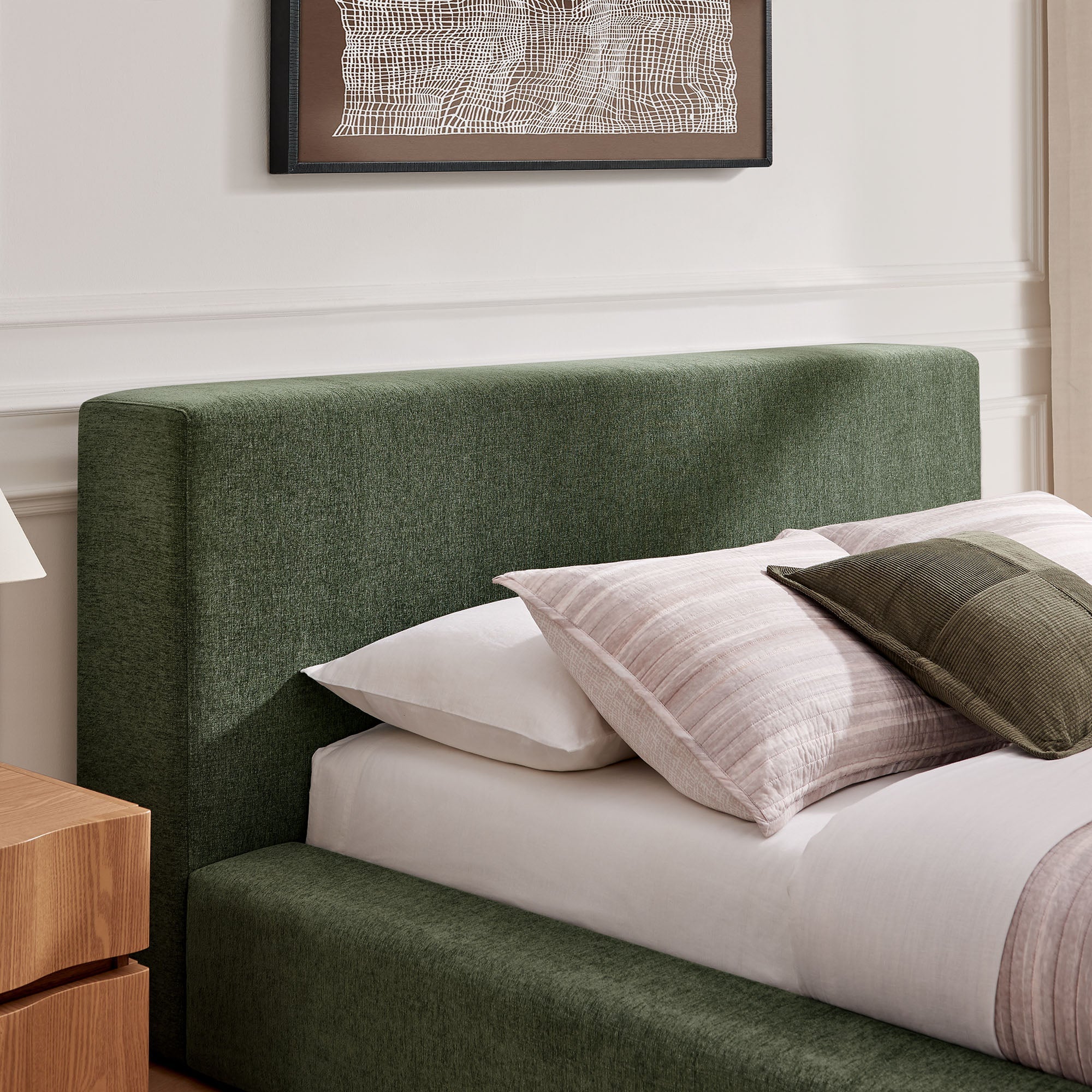 Luma Chenille Upholstered Platform Bed