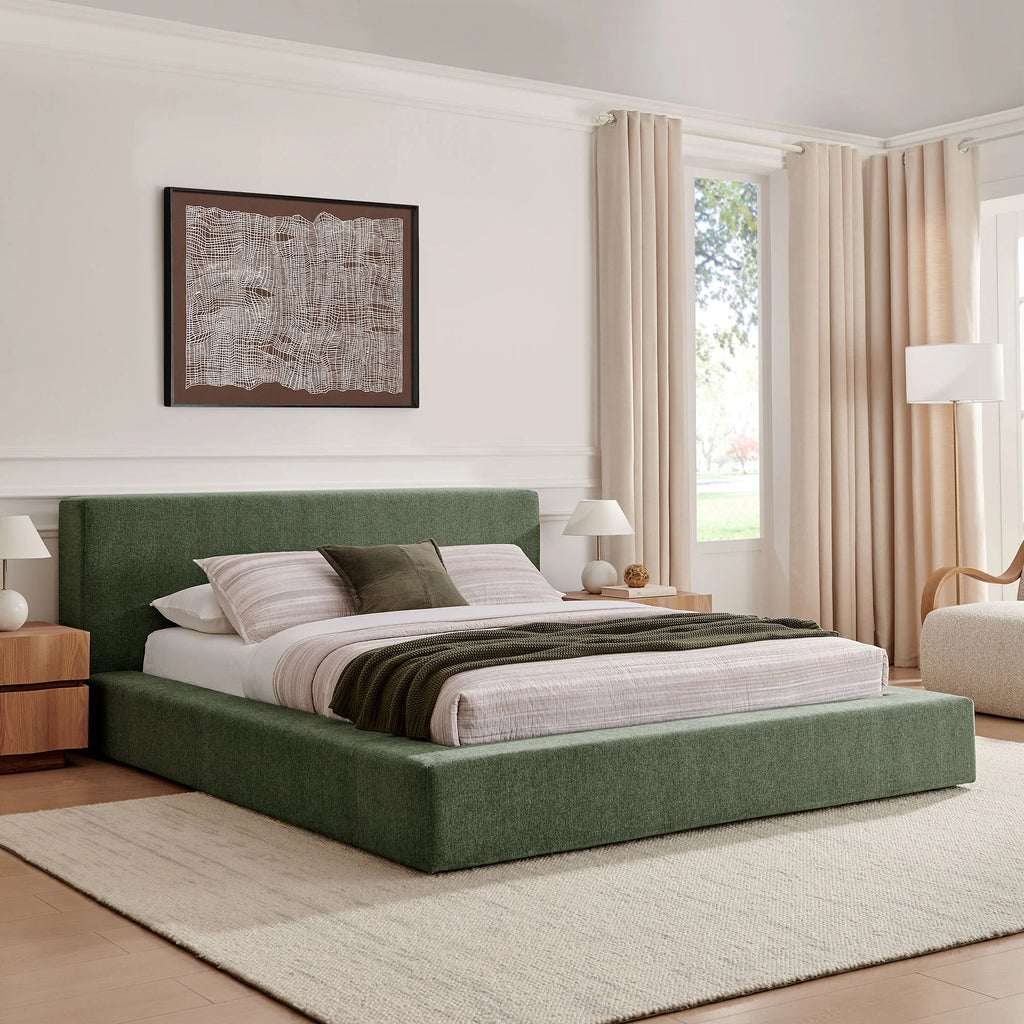 Luma Chenille Upholstered Platform Bed