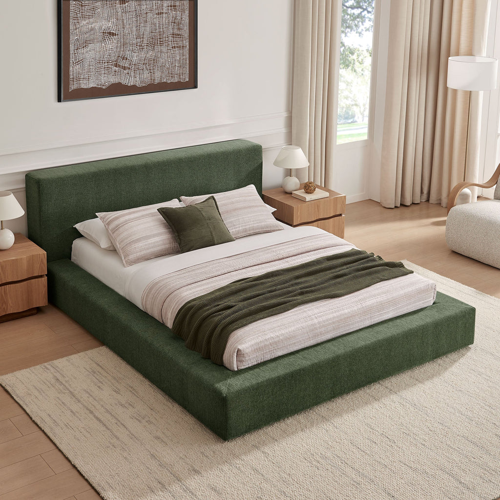 Luma Chenille Upholstered Platform Bed