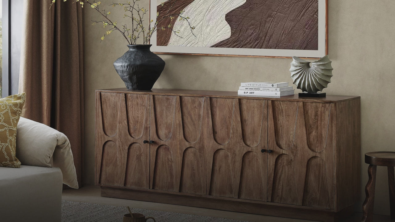 Veda 72" Mango Wood Sideboard Cabinet